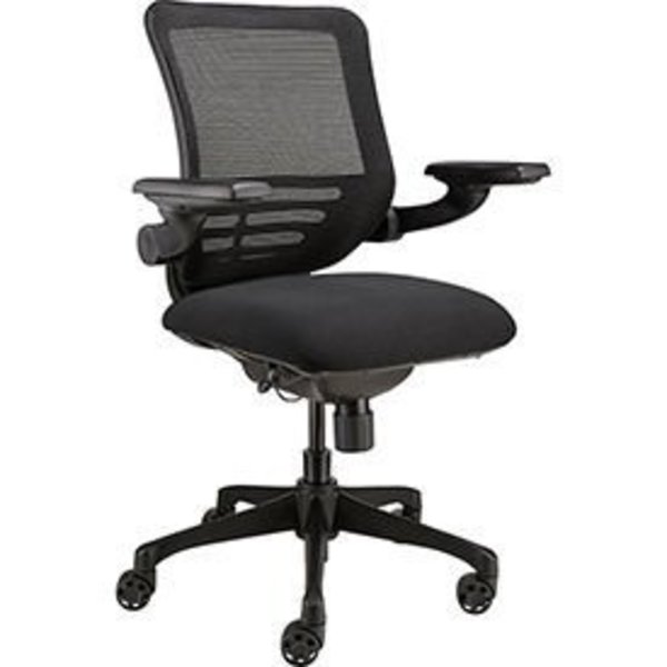 Global Industrial Multi-Function Mesh Back Ergonomic Chair with Flip-Up Arms, Black 242119